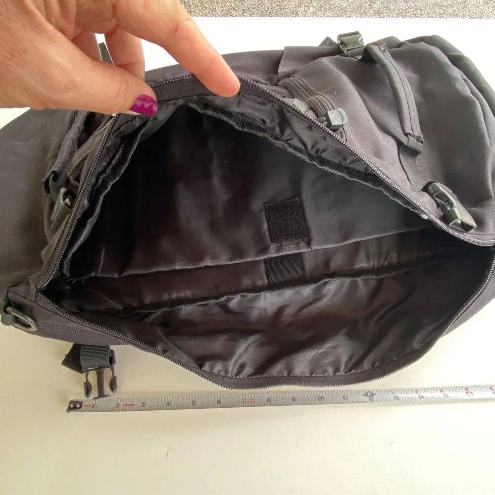 Tactical Black Convertible Backpack Duffel Bag With Multiple Compartments